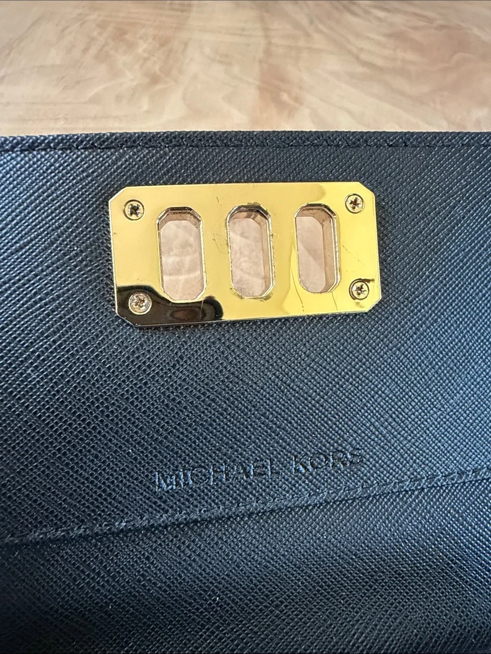 Michael Kors Karson Flap Continental Wallet Black Pebble Leather